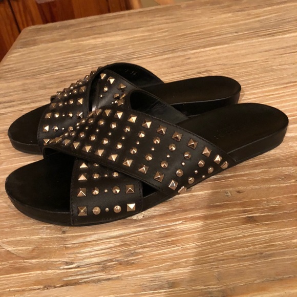 gucci studded slides